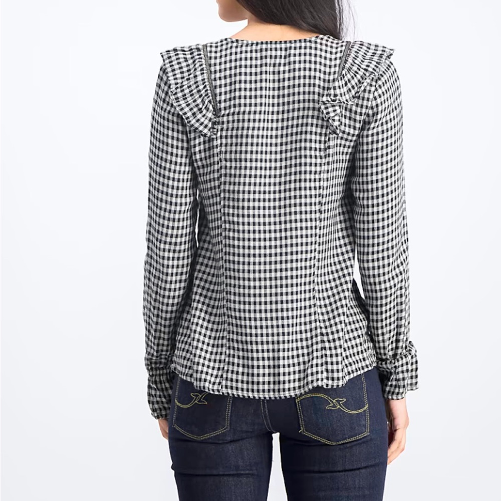 William Rast Susannah Ruffled Button Down Top - Picture 3 of 10